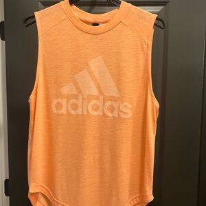 adidas Orange Crewneck Logo Tee